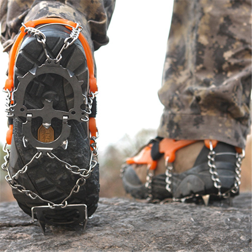 1 Pair HALIN 12 Teeth Steel Non-slip Shoe Cover Rock Climbing Outdoor Ice Crampons