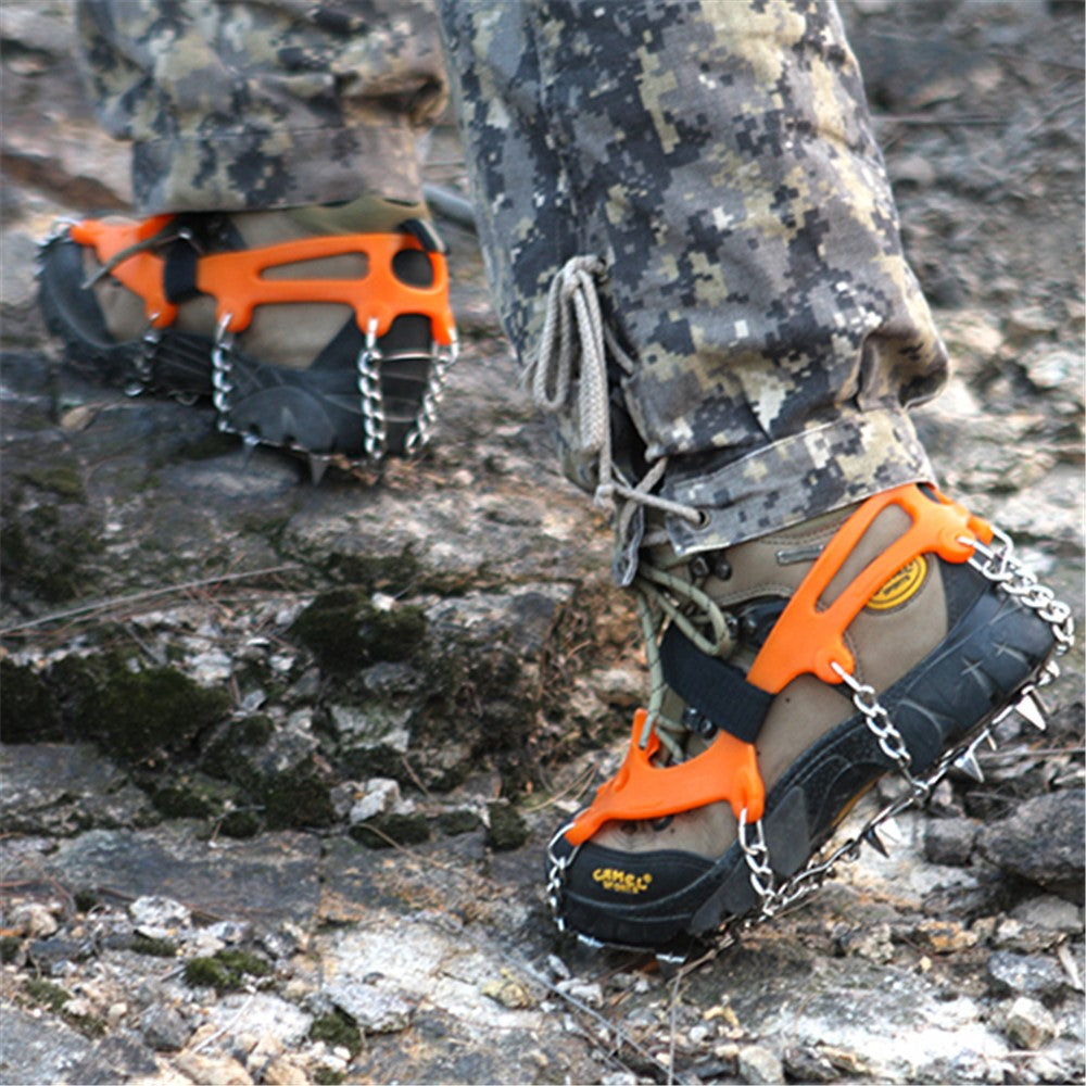 1 Pair HALIN 12 Teeth Steel Non-slip Shoe Cover Rock Climbing Outdoor Ice Crampons