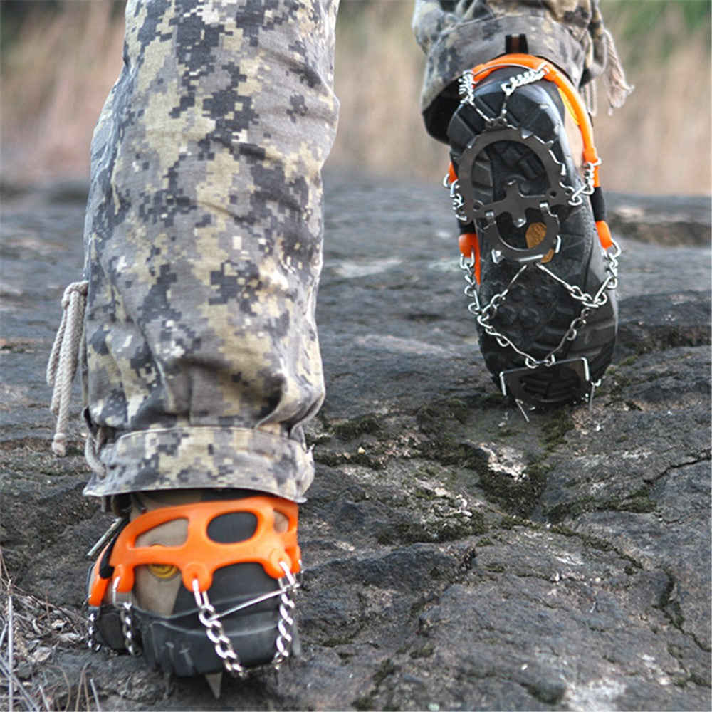 1 Pair HALIN 12 Teeth Steel Non-slip Shoe Cover Rock Climbing Outdoor Ice Crampons