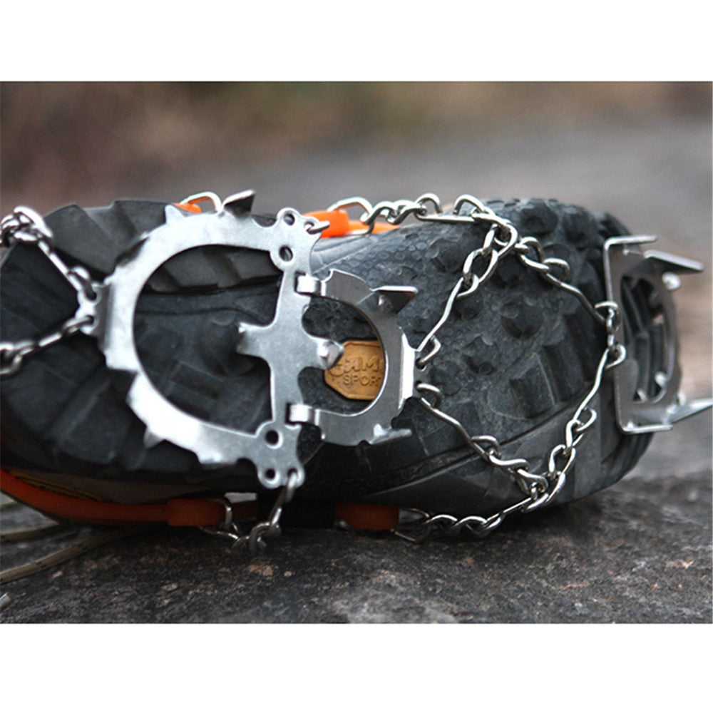 1 Pair HALIN 12 Teeth Steel Non-slip Shoe Cover Rock Climbing Outdoor Ice Crampons