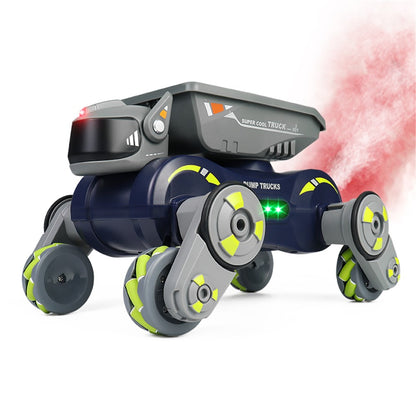 Q187 One-Click Spray RC Car with Light and Music Remote Control Stunt Robot Dog
