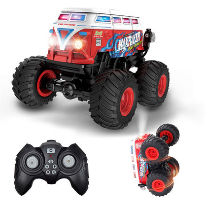 KY-S201B 1 / 20 Stunt School Bus Light Music Mist Spray Remote Control Toy Car