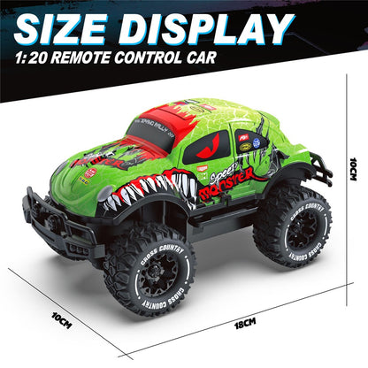 UJ99-Y200 1 / 20 2WD Remote Control Car Toy Cartoon Design Non-Slip Wheels Cool Light RC Car