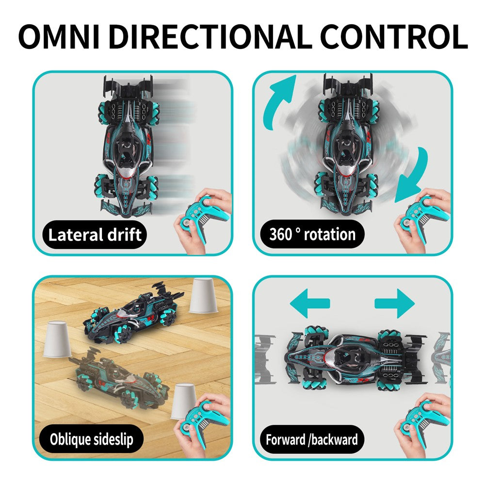 HD3377 1 / 14 RC Racing Car Toy Light Music Mist Spray Remote Control Car, Remote Controller + Gesture Sensing Controller