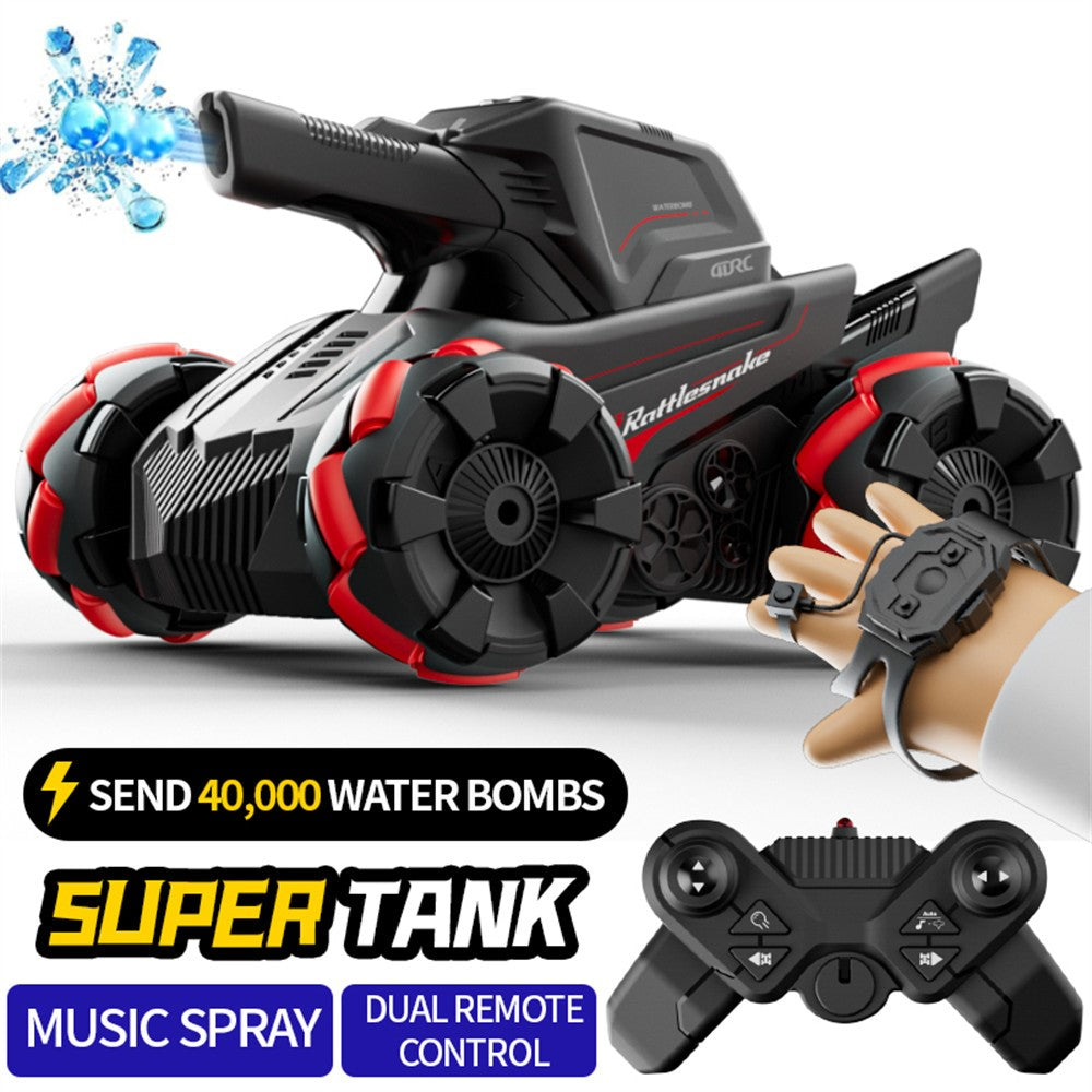 4DRC 4D-Y8 RC Tank Car 4WD Off-Road Water Bullet Shooter Dual Remote Control Dual Battery