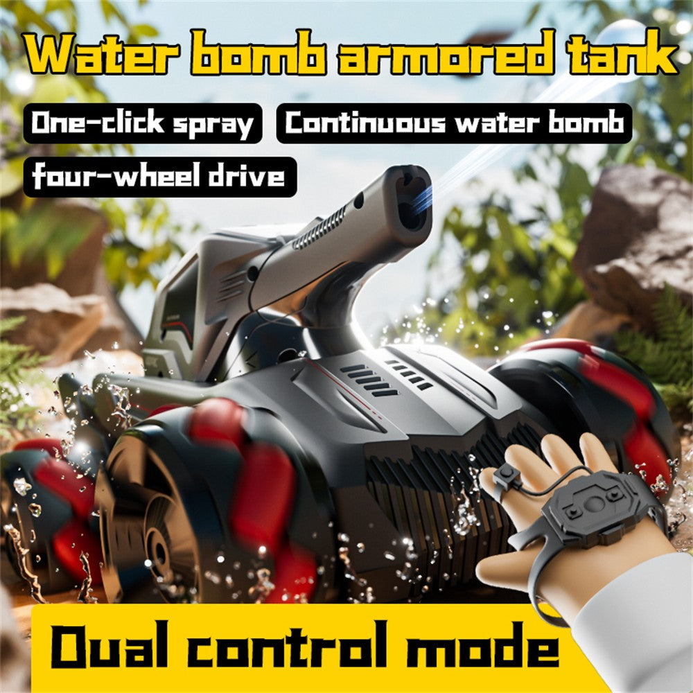 4DRC 4D-Y8 RC Tank Car 4WD Off-Road Water Bullet Shooter Dual Remote Control Dual Battery