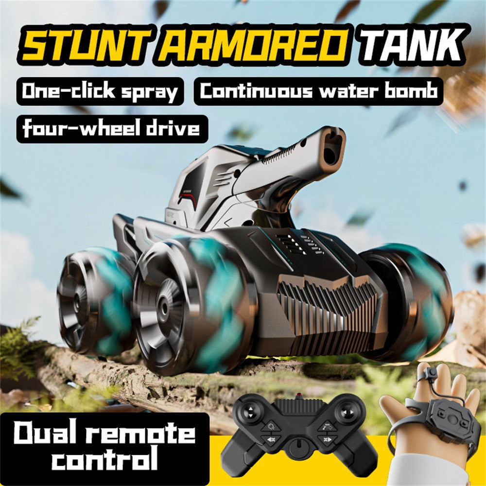 4DRC 4D-Y8 RC Tank Car 4WD Off-Road Water Bullet Shooter Dual Remote Control Dual Battery