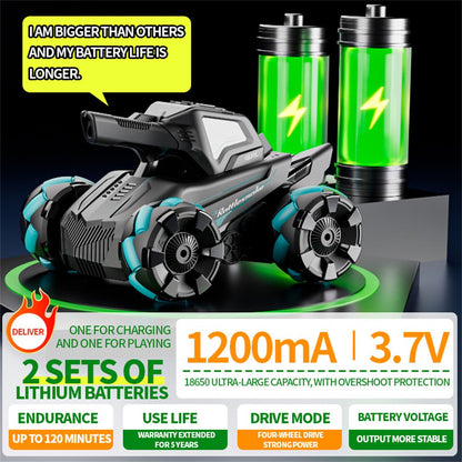4DRC 4D-Y8 RC Tank Car 4WD Off-Road Water Bullet Shooter Dual Remote Control Dual Battery