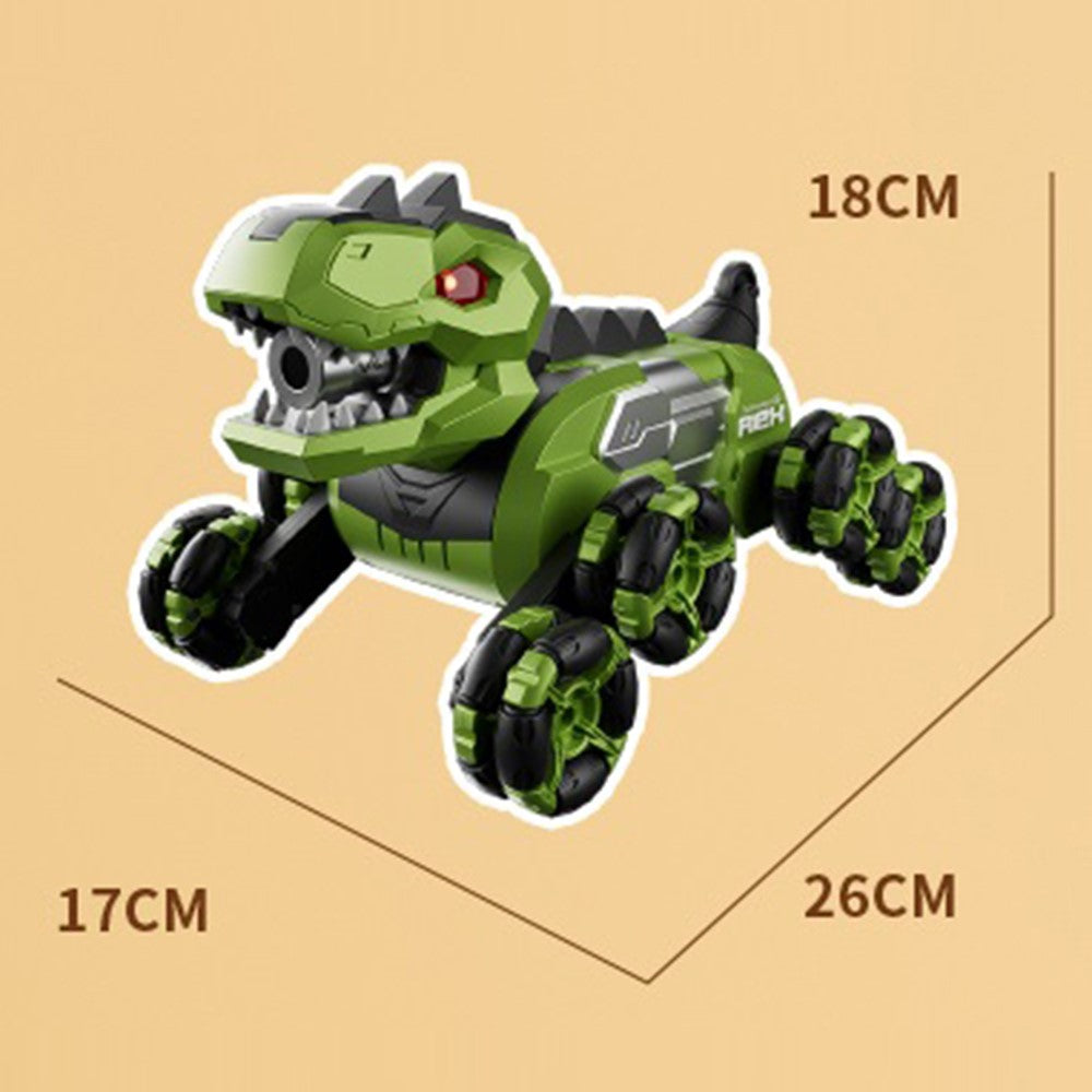 4DRC 4D-Y12 Dinosaur Shape 8 Wheels RC Car Spray Toy for Kids, Single Controller / Dual Battery