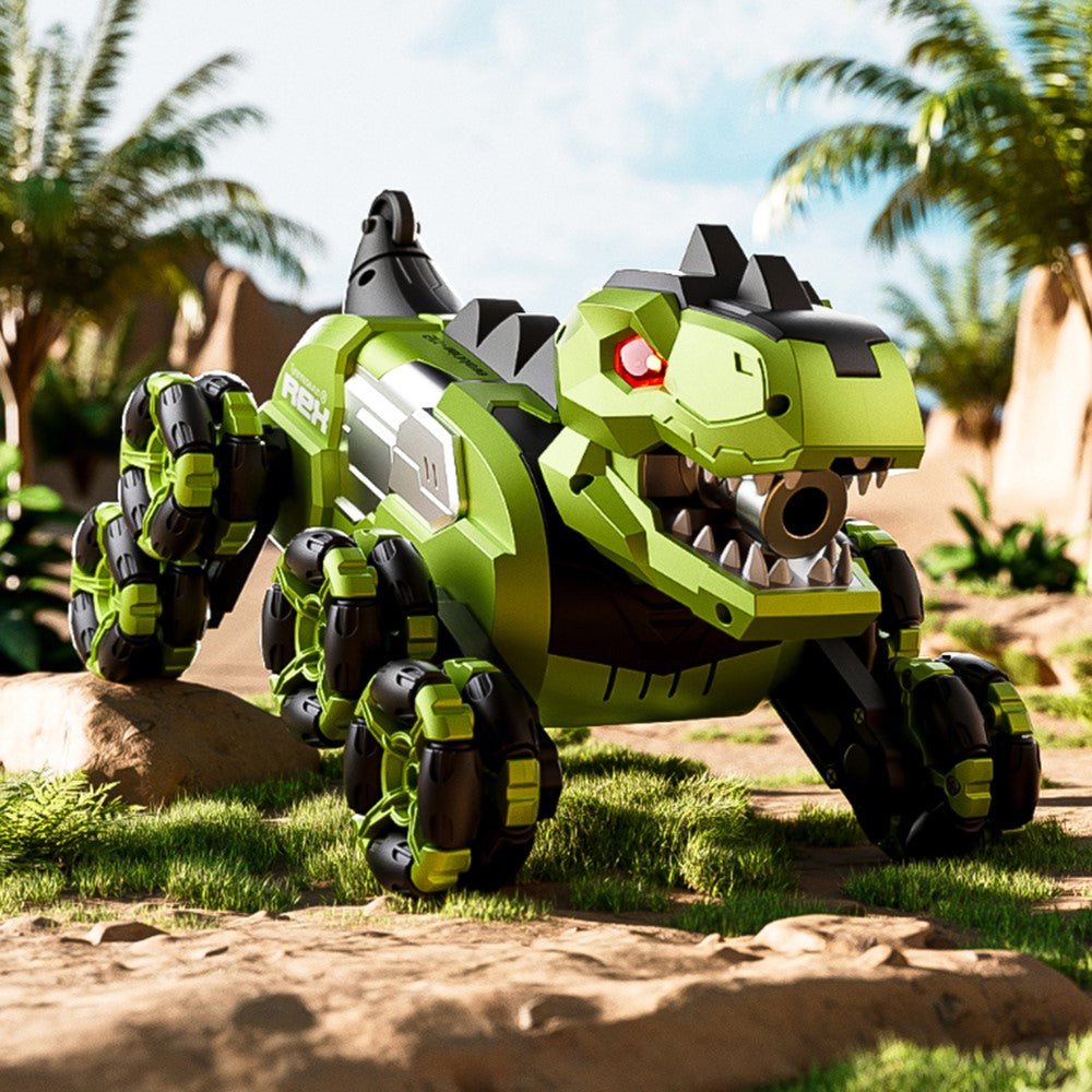 4DRC 4D-Y12 Dinosaur Shape 8 Wheels RC Car Spray Toy for Kids, Single Controller / Dual Battery