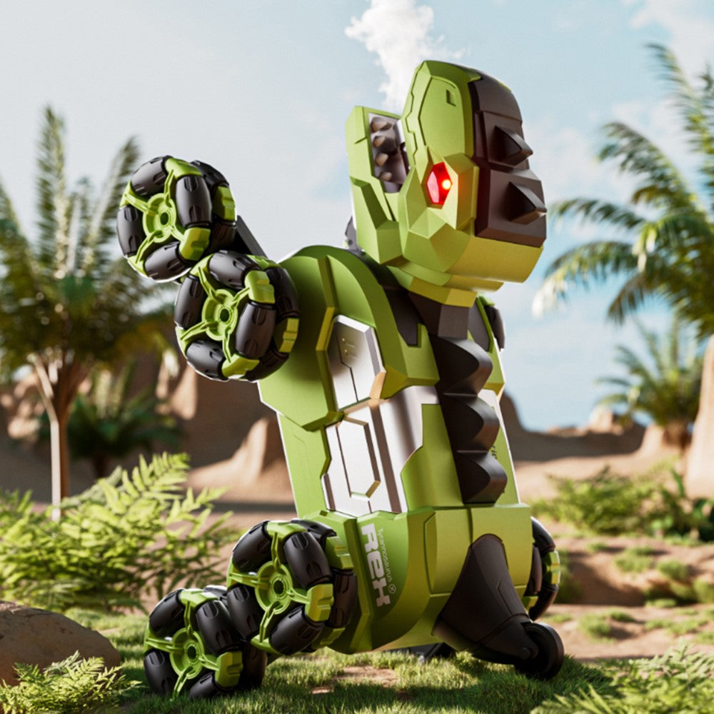 4DRC 4D-Y12 Dinosaur Shape 8 Wheels RC Car Spray Toy for Kids, Single Controller / Dual Battery