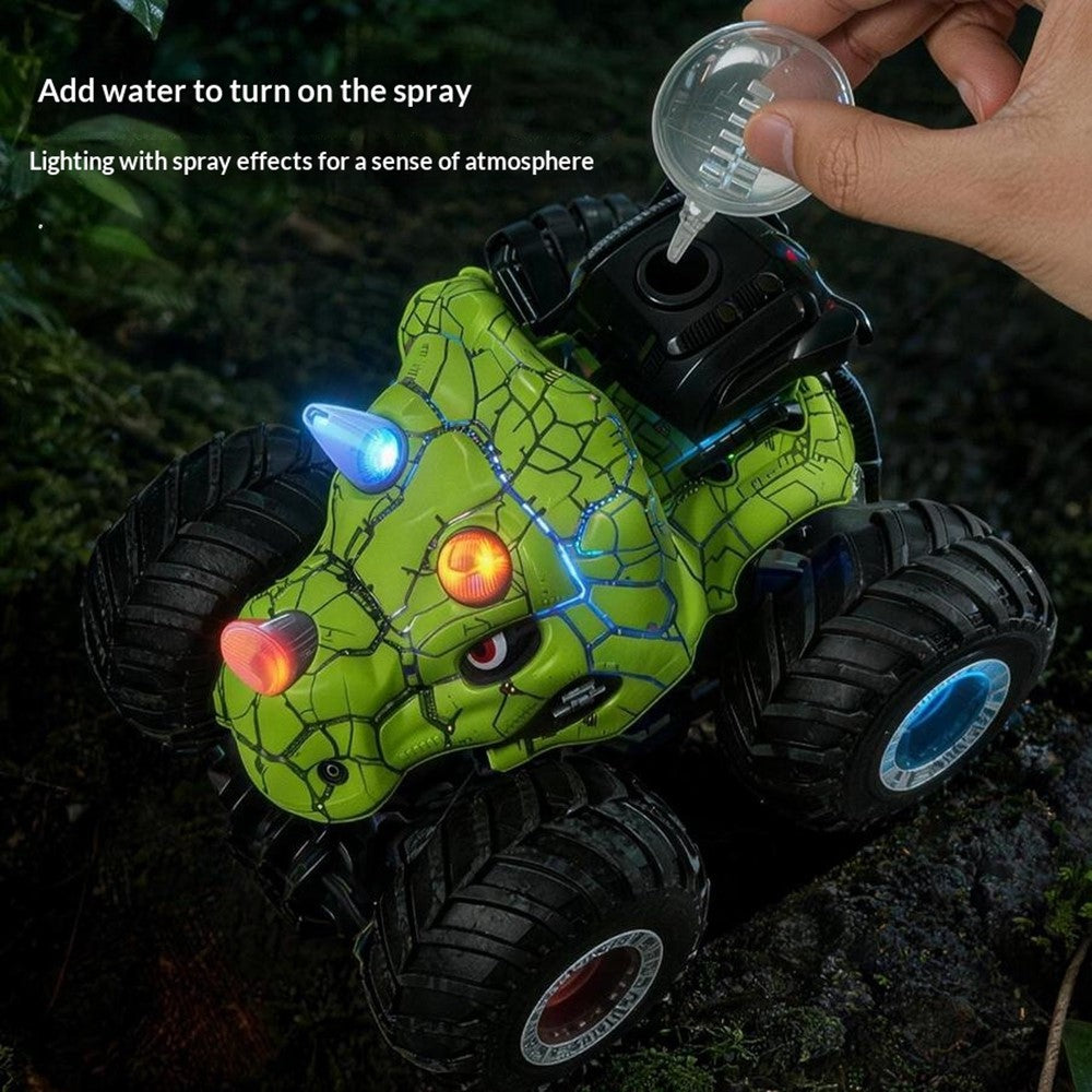 YL-134 2.4GHz Remote Control Bull Stunt Car Off-road Vehicle Boy Girl RC Toy with Water Mist Spray / Light