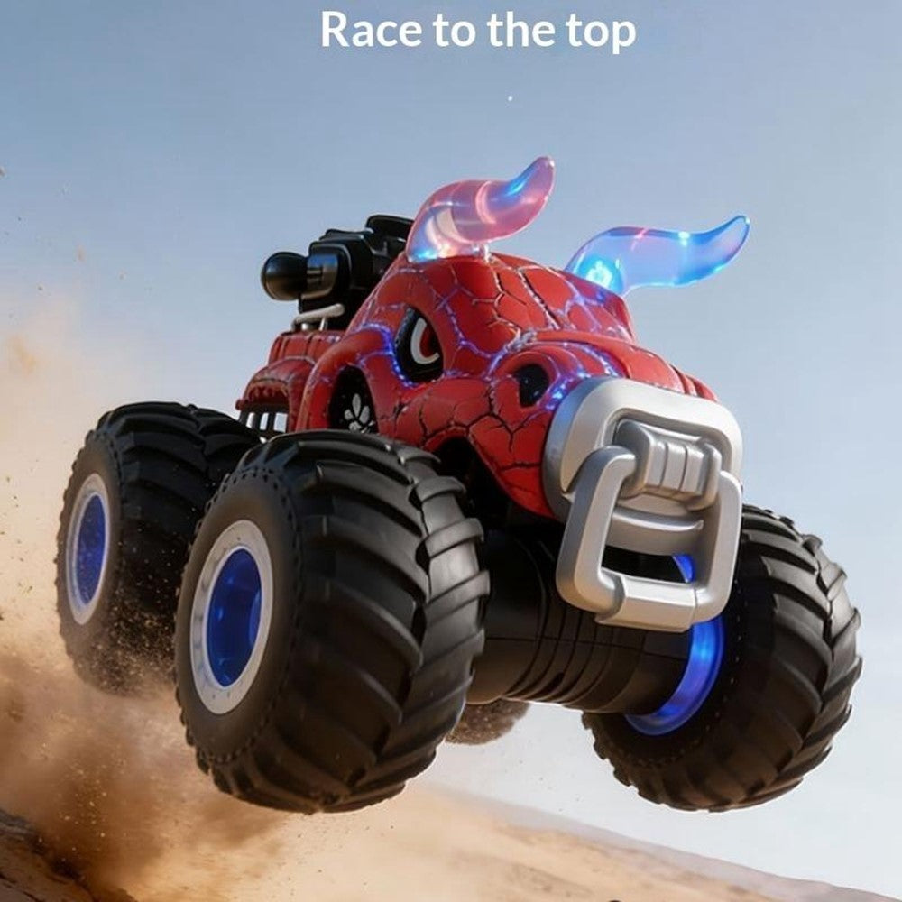 YL-134 2.4GHz Remote Control Bull Stunt Car Off-road Vehicle Boy Girl RC Toy with Water Mist Spray / Light