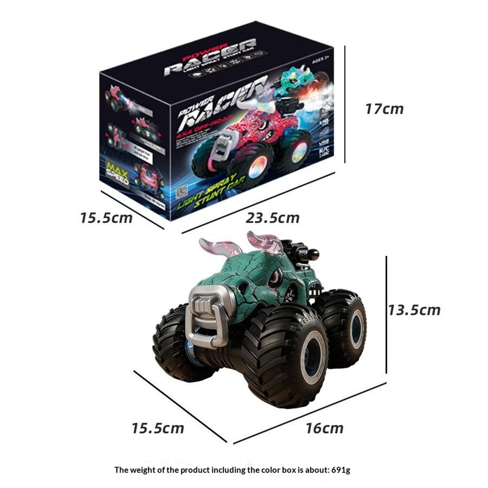 YL-134 2.4GHz Remote Control Bull Stunt Car Off-road Vehicle Boy Girl RC Toy with Water Mist Spray / Light