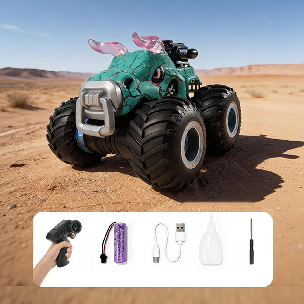 YL-134 2.4GHz Remote Control Bull Stunt Car Off-road Vehicle Boy Girl RC Toy with Water Mist Spray / Light