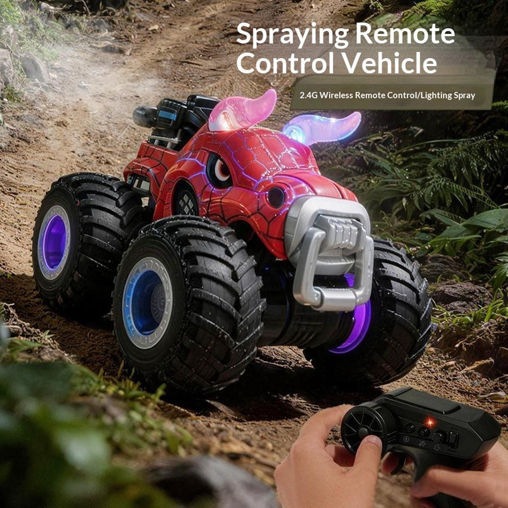 YL-134 2.4GHz Remote Control Bull Stunt Car Off-road Vehicle Boy Girl RC Toy with Water Mist Spray / Light