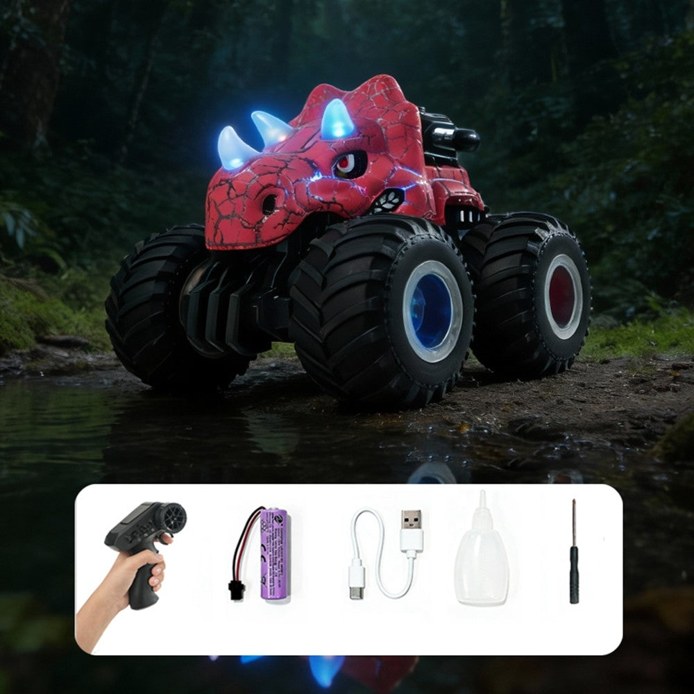 YL-134 2.4GHz Remote Control Bull Stunt Car Off-road Vehicle Boy Girl RC Toy with Water Mist Spray / Light