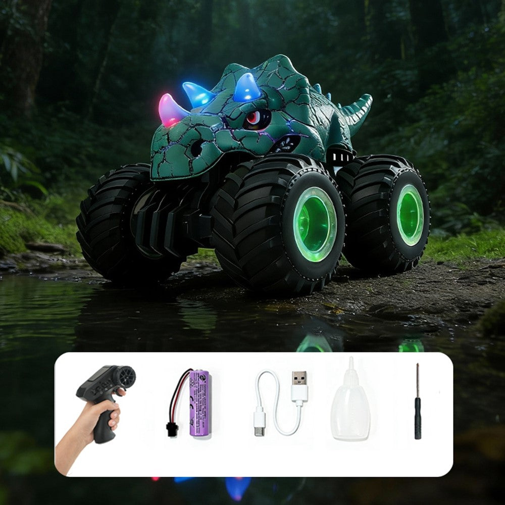 YL-134 2.4GHz Remote Control Bull Stunt Car Off-road Vehicle Boy Girl RC Toy with Water Mist Spray / Light