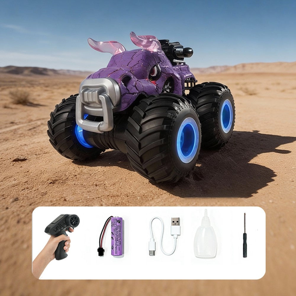 YL-134 2.4GHz Remote Control Bull Stunt Car Off-road Vehicle Boy Girl RC Toy with Water Mist Spray / Light