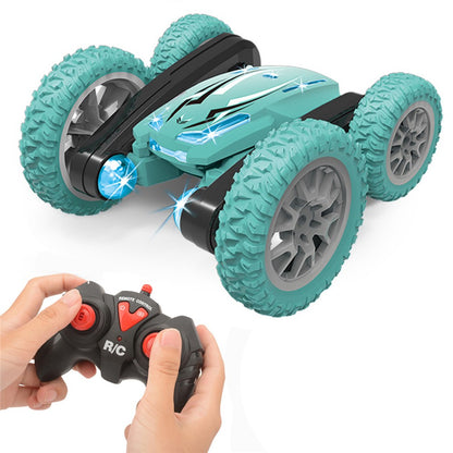 Double-sided Rotating Deformation Stunt 2.4G RC Car Children Boys Remote Control Light Music Car Toy