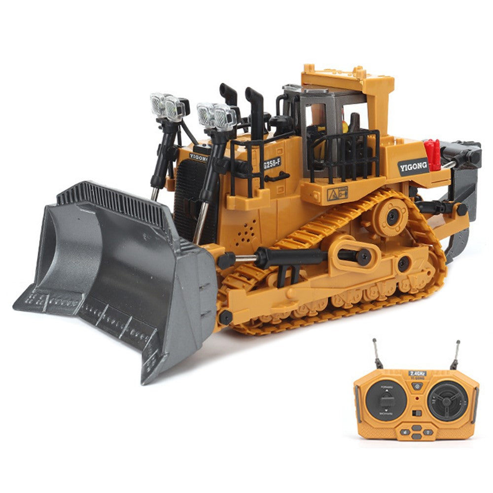 Children 9-Channel Bulldozer RC Vehicle Toy Gift with Sound and Light Effect