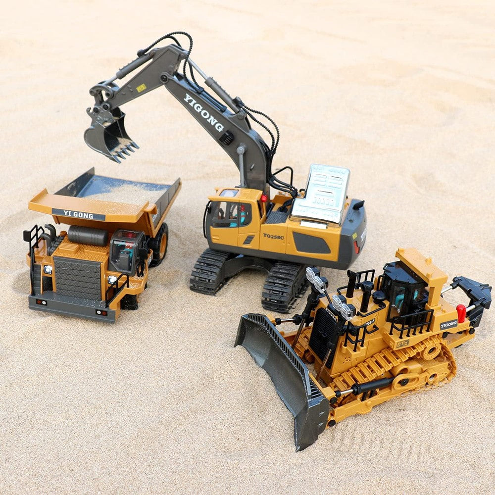 Children 9-Channel Bulldozer RC Vehicle Toy Gift with Sound and Light Effect