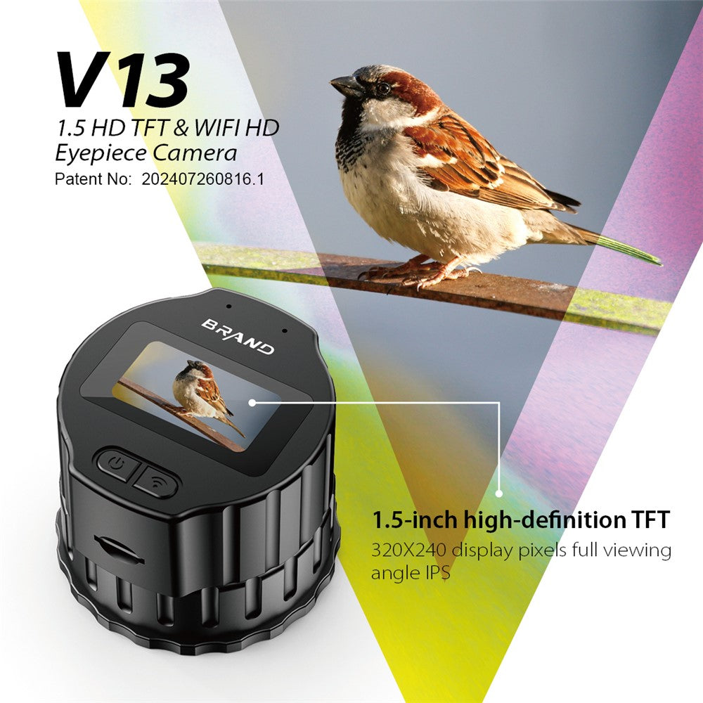 V13 WiFi Electronic Eyepiece 1.5 Inch HD Screen For Birdwatching Astronomy Telescope Universal Eyepiece