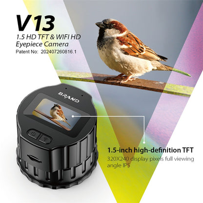 V13 WiFi Electronic Eyepiece 1.5 Inch HD Screen For Birdwatching Astronomy Telescope Universal Eyepiece