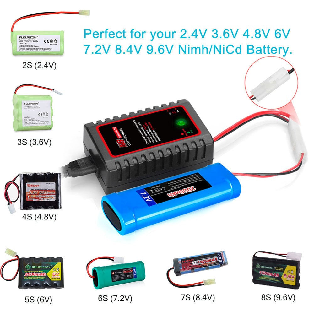 N8 NiMH / NiCd Battery Charger RC Battery Charger Model Aircraft Charger with Mini Tamiya Connector for RC Hobbies Charging