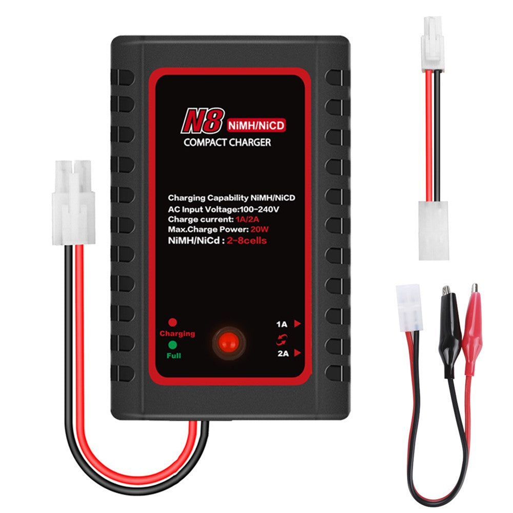 N8 NiMH / NiCd Battery Charger RC Battery Charger Model Aircraft Charger with Mini Tamiya Connector for RC Hobbies Charging