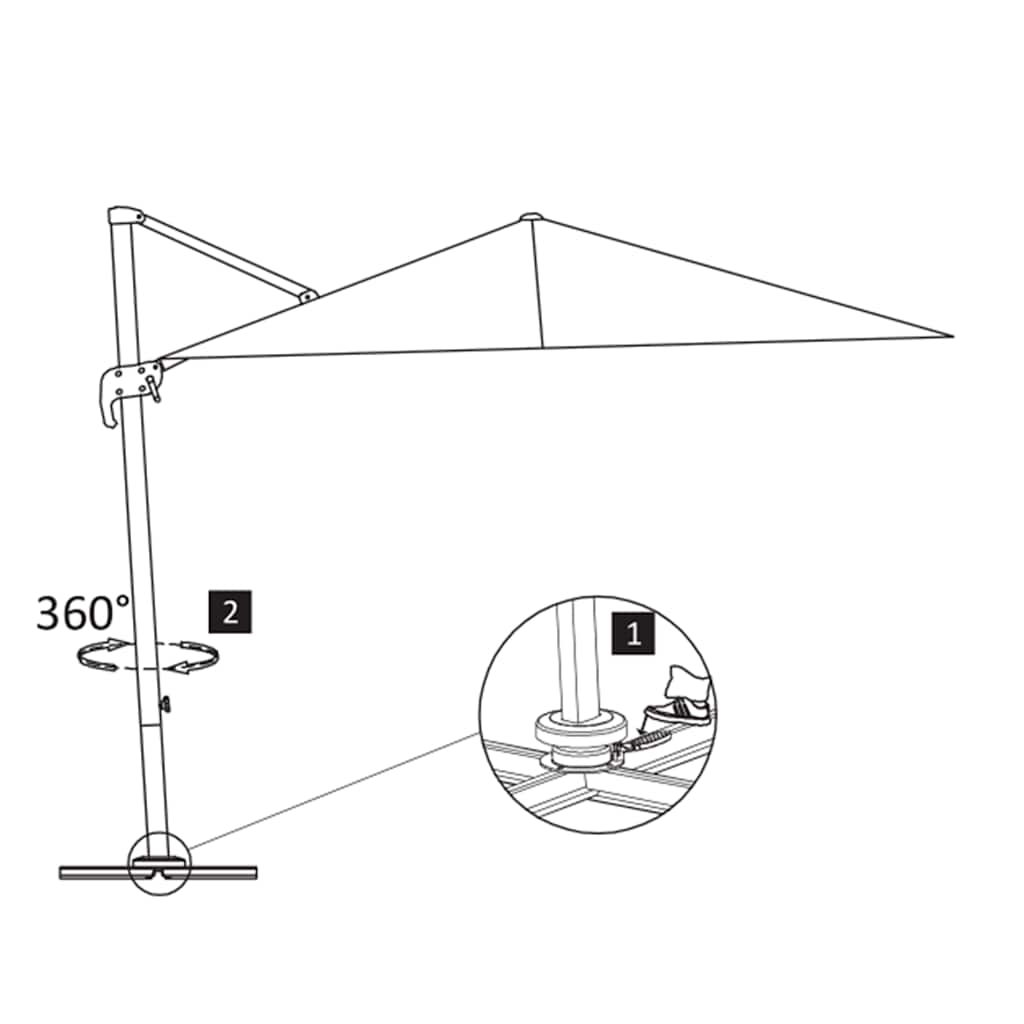 Ampelschirm Mit Aluminiummast Sand Sandfarbe