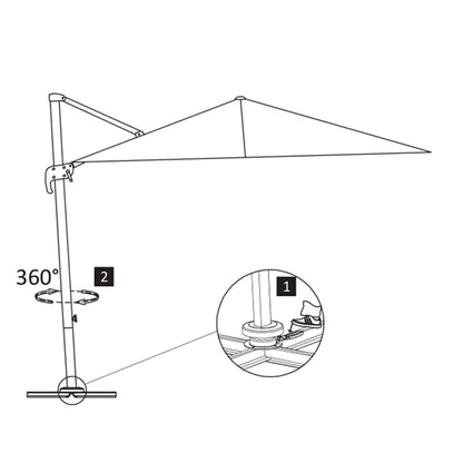 Ampelschirm Mit Aluminiummast Sand Sandfarbe