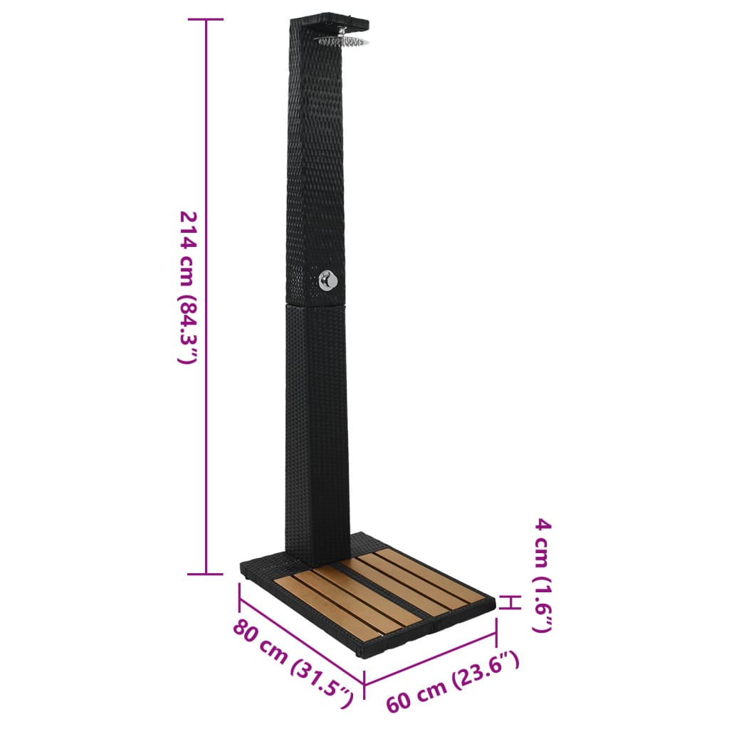 Gartendusche Poly Rattan Wpc