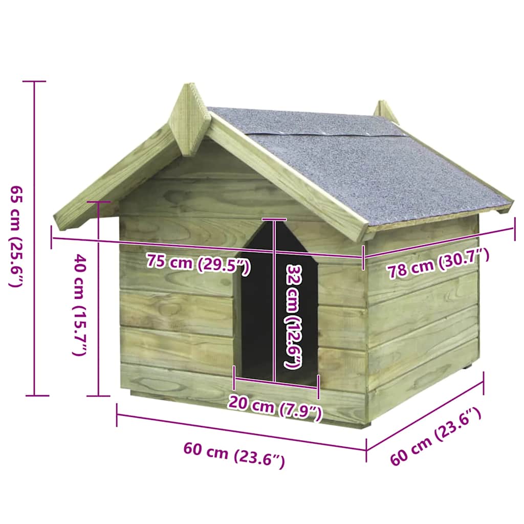 Hundehütte Mit Dach Imprägniertes Kiefernholz