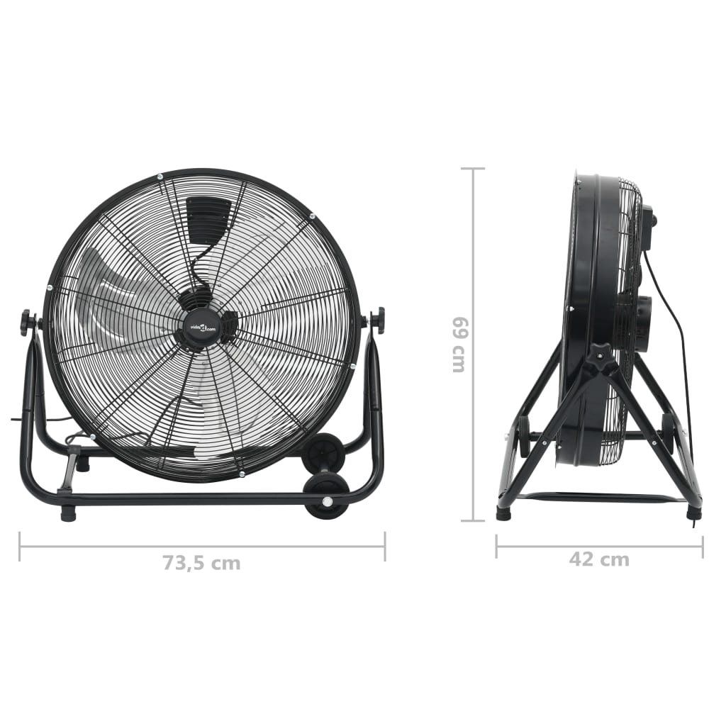 Trommelventilator Industriell 60 Cm 172,5 W Schwarz