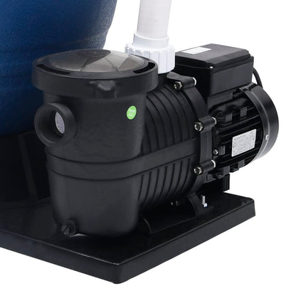 Sandfilter Mit 7-Wege-Ventil Und 1000 W Pumpe Blau Schwarz Taupe