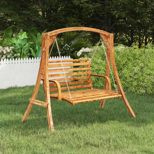 Schaukelgestell Bugholz Massiv Mit Teak-Finish Schwarz