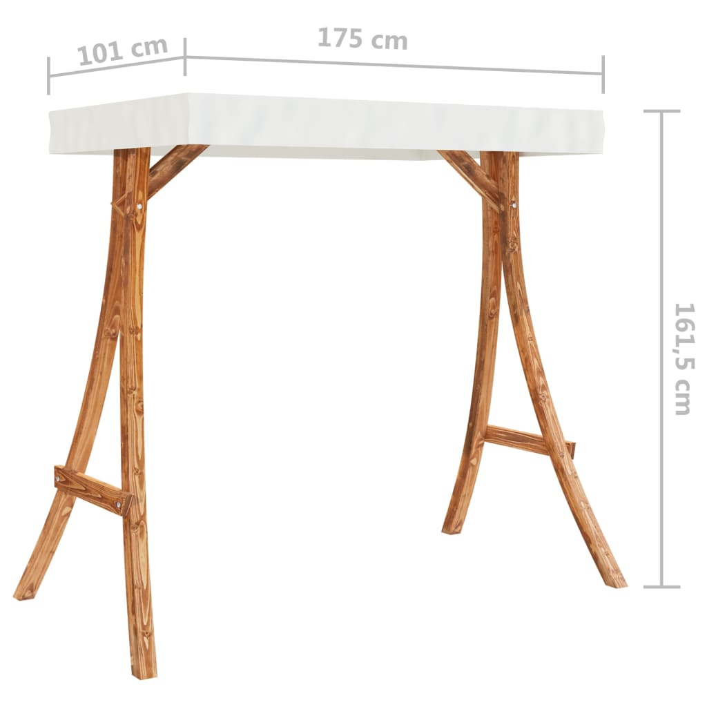 Schaukelgestell Mit Dach Bugholz Massiv Teak-Finish