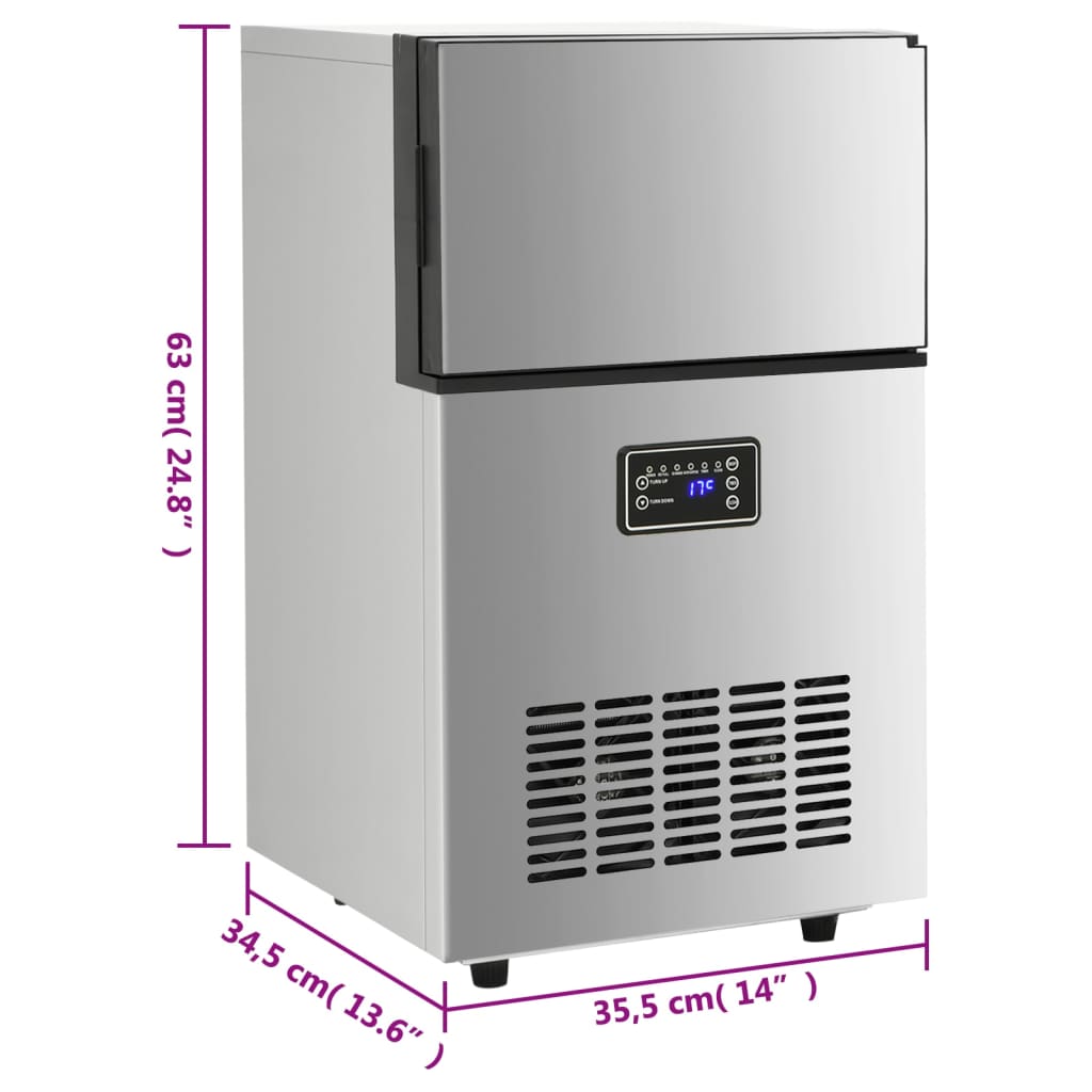 Eiswürfelmaschine Silbern 45 Kg / 24 H