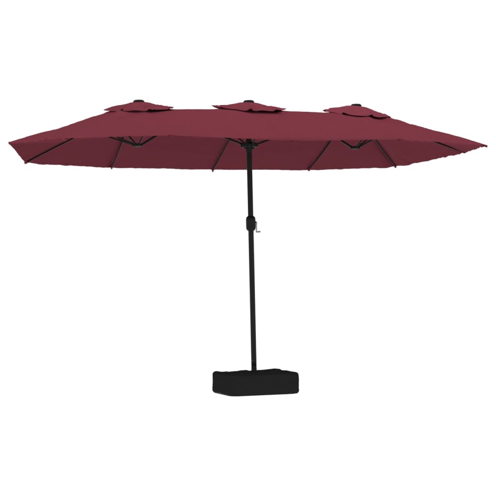 Doppel-Sonnenschirm Mit Led-Leuchten Bordeaux 449X265 Cm