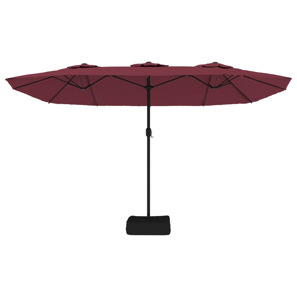 Doppel-Sonnenschirm Mit Led-Leuchten Bordeaux 449X265 Cm