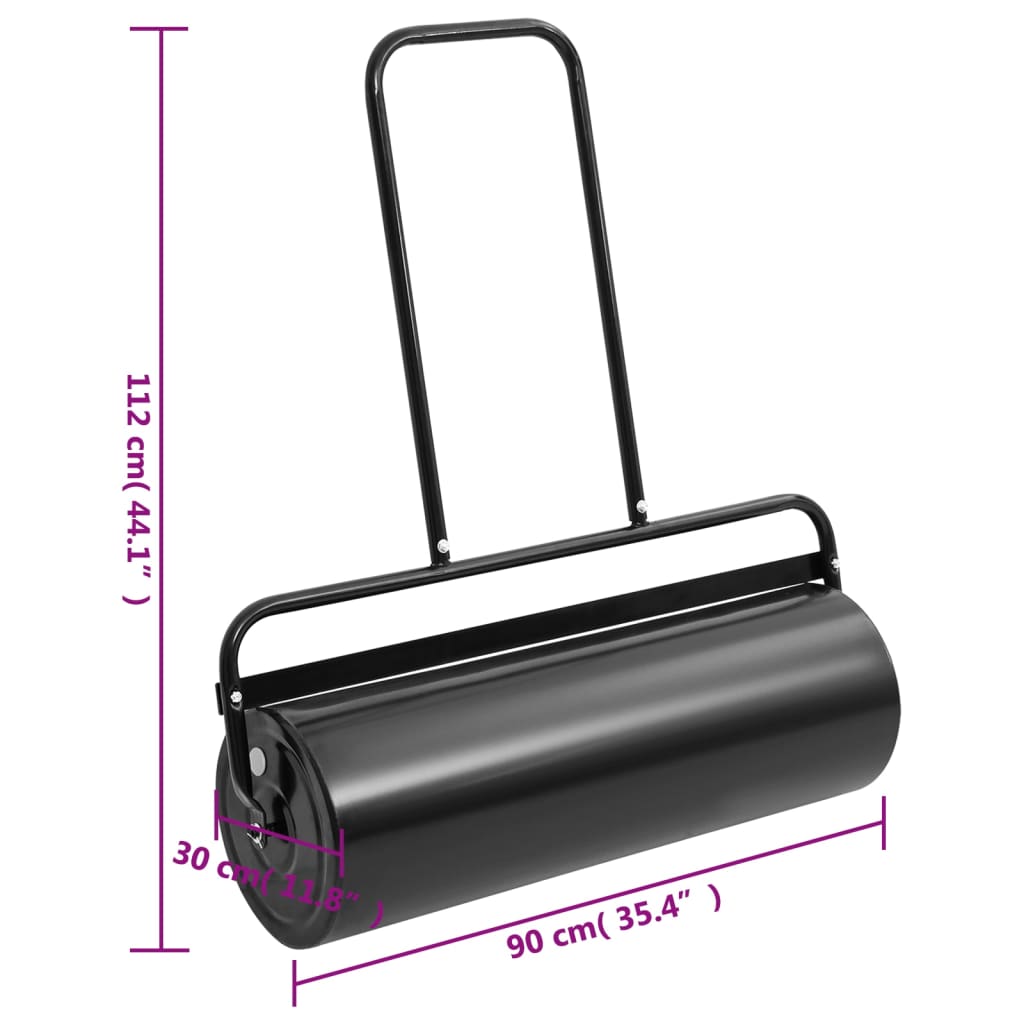 Garten-Rasenwalze Zum Schieben 63 L Eisen Und Stahl Schwarz