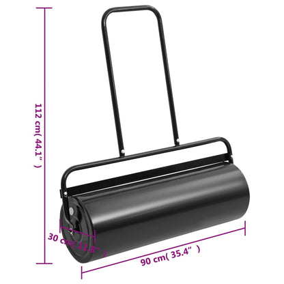 Garten-Rasenwalze Zum Schieben 63 L Eisen Und Stahl Schwarz