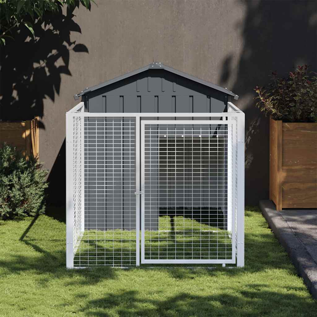 Hundehütte Mit Auslauf Verzinkter Stahl