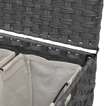 Wäschekorb Mit Rollen 66X35X60 Cm Rattan
