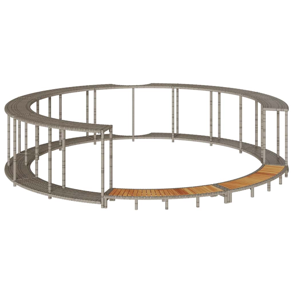 Whirlpool-Umrandung Mit Stauraum Holztreppe Poly Rattan