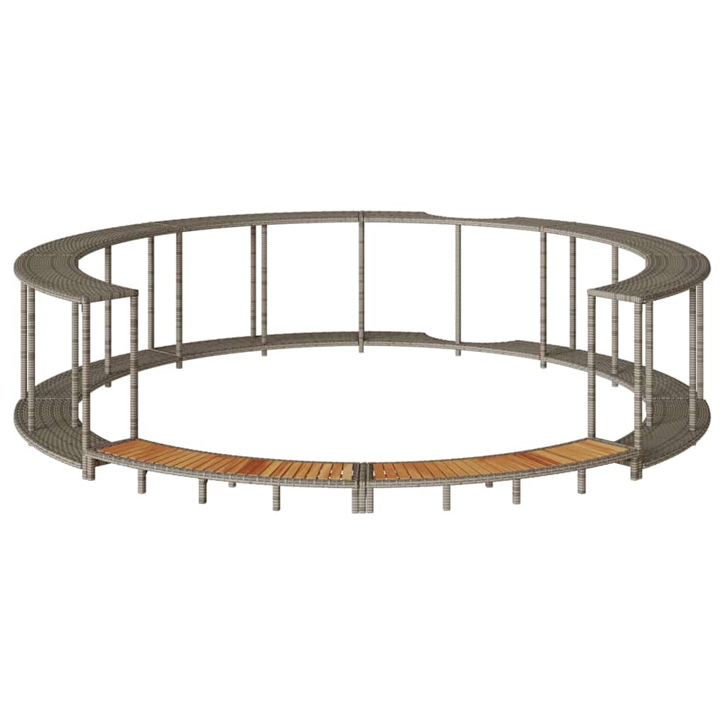 Whirlpool-Umrandung Mit Stauraum Holztreppe Poly Rattan