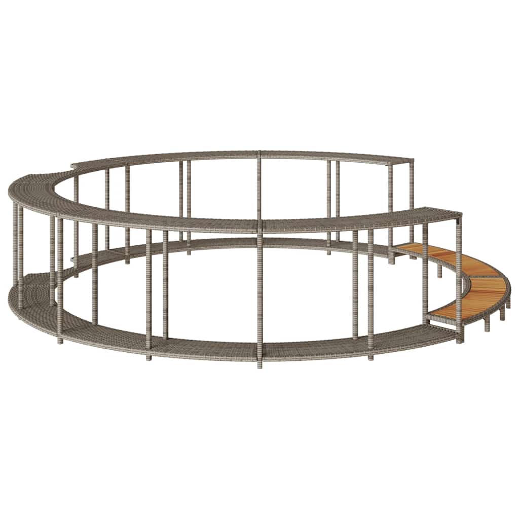 Whirlpool-Umrandung Mit Stauraum Holztreppe Poly Rattan