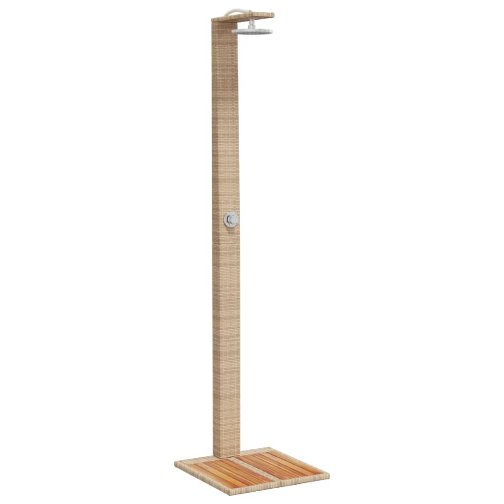 Gartendusche 50X55X224 Cm Poly Rattan Und Akazienholz