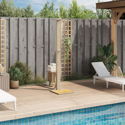 Gartendusche 50X55X224 Cm Poly Rattan Und Akazienholz